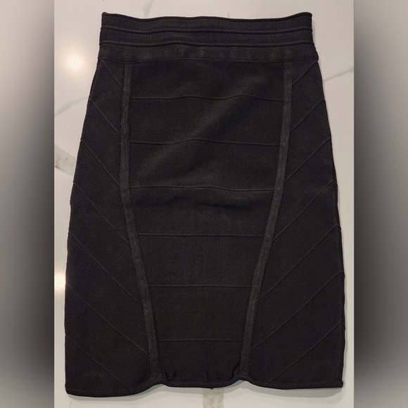 Bebe Black Bodycon Bandage High Waist Full Back Zipper Pencil Skirt Women's S - Picture 2 of 9